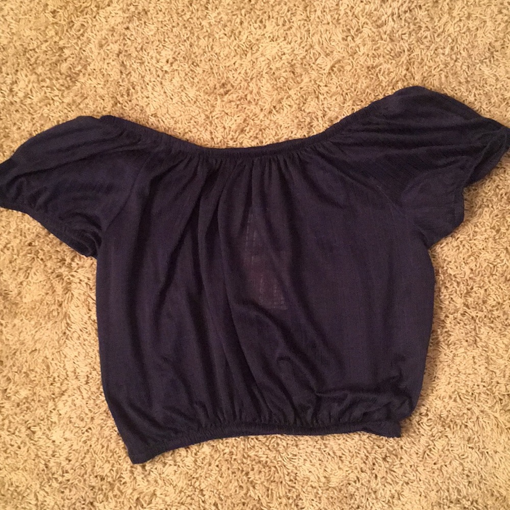 Off the shoulder navy top